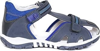 MARANO blue Older Boys Sandals - Genuine leather with arch support innersole and closed heel - Boy Sandals for Big Kid Walking, Hiking, Sports, Outdoor Perfect For Gift