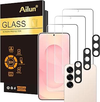 Ailun Glass Screen Protector for Galaxy S25 3 Pack + 3 Pack Camera Lens Tempered Glass Fingerprint Unlock Compatible 0.25mm Anti-Scratch Case Friendly Clear - HD [Not For S25 Plus/S25 Edge/S25Ultra]