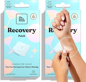 The Patch Brand Recovery Stickers | Supports the Next Day with Vitamin B1, DHM, Glutathione | Party & Travel Essentials | Long Lasting Water Resistant Stickers