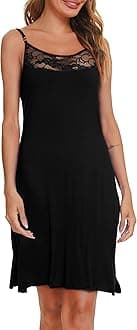 Women Full Slips Sexy Soft Slip Dress for Under Dress Spaghetti Strap Cami Slip Chemises V Neck Negligee S-XXL