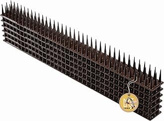 KADAX Plastic Spikes, 52 x 4.5 x 3.5 cm, Wall Spikes, Fence Spikes, Bird Spikes, Bird Repellent, Pigeon Repellent, Deterrent for Birds, Cats, Anti Climb Spikes (6, Brown)