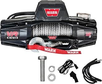 WARN VR EVO 12-S Electric 12V Winch – 12,000 lb Pull Capacity, Synthetic Rope, IP68 Waterproof, High-Performance Off-Road Recovery Winch for Trucks, Jeeps, and SUVs