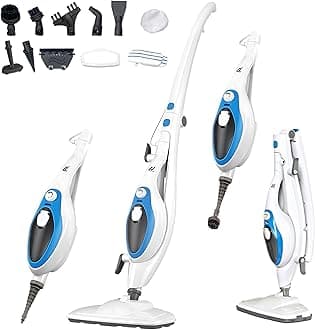 - NexLev 10 in 1 Steam Cleaner & Mop|2 Steam Modes| Mopping & Deep Cleaning Home Car Sofa Bathroom Kitchen & Office |For All Surfaces|350ML|Chemical Free Cleaning | Detachable & Foldable|SC-04