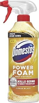 Power Foam Citrus Blast Toilet & Bathroom Cleaner Spray sprays upside down & kills 99.99% of germs for cleaning inside the toilet & around bathroom 450 ml