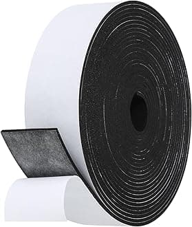 Weather Stripping Door Seal Strip- 2 Inch X 1/8 Inch X 26Feet, Strong Adhesive, Lightproof, Soundproof, Weatherproof Foam Tape Insulation for Sliding Door, Front Door Frame, Windows- Black