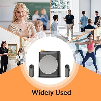 Voice Amplifier Wireless Microphone with Magnetic Lavalier, Bluetooth Voice Amplifier for Teachers with 2 Mic, Rechargeable Portable Microphone Speaker for Classroom, Yoga, Meetings, Speeches