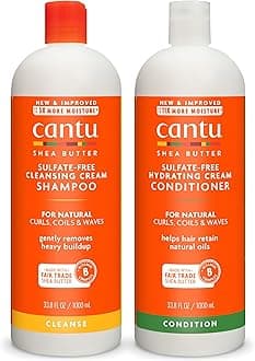 Shampoo & Conditioner with Shea Butter for Natural Hair, 1L (Pack of 2)