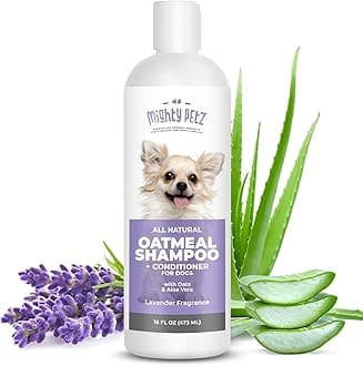 Mighty Petz 2-in-1 Oatmeal Dog Shampoo and Conditioner – 16 oz Natural Support for Allergies, Itchy Sensitive Skin. Moisturizing & pH Balanced for Dogs with Oatmeal and Aloe Vera