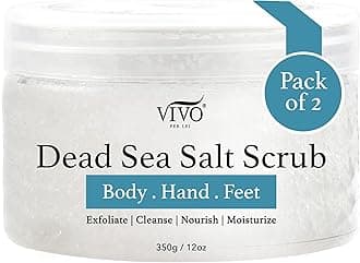Dead Sea Salt Scrub - Body Exfoliating Scrub with Dead Sea Minerals - Sea Salt for Hands, Feet & Body - Body Scrub to Gently Exfoliate Skin - Pack of 2