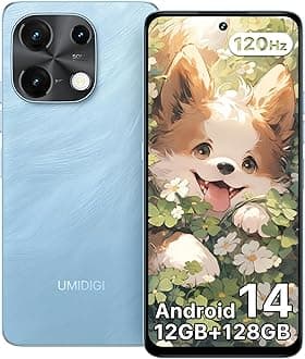 UMIDIGI Note100 Sim-free Smartphone Body, 120Hz Refresh Rate, Android 14, Smartphones, 12 GB RAM + 128 GB ROM/1TB Extendable, 4G Dual SIM Smartphones, Face Authentication, Fingerprint Authentication
