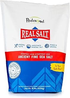 Real Salt 10 Lb Bag- Natural Unrefined Gluten Free, Fine Sea Salt, 10lb bag