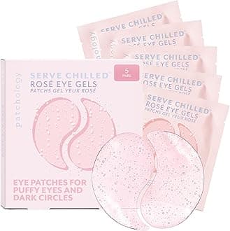 Patchology Serve Chilled Rosé Hydrating Under Eye Patches for Dark Circles, Beauty & Personal Care Eye Patch, Under Eye Mask, Eye Patches, Eye Masks for Dark Circles, Undereye Patches, 5 Pairs