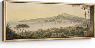 SIGNFORD Large Framed Canvas Print Wall Art Classical Vista Vintage Landscape Illustrations Modern Art Calm Warm for Living Room, Bedroom, Office - 60"x20"