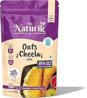 - Oats Chilla Mix 200g: Instant, Ready-to-Cook Cheela & Dosa Mix with 80% Oats & Pulses, High-Protein Healthy Breakfast Option for Kids & Family | As Seen On Shark Tank