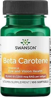Beta-Carotene Vitamin A 25,000 IU Eye and Skin Health Supplement for Adults Seeking Vision and Immune Support - 7,500 mcg (100 Softgels)