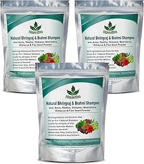Havintha Natural Shampoo for Hair with Amla Reetha Shikakai Methidana Hibiscus Bhringraj Brahmi and Flax Seed Powder, 227gm (PACK OF 3)