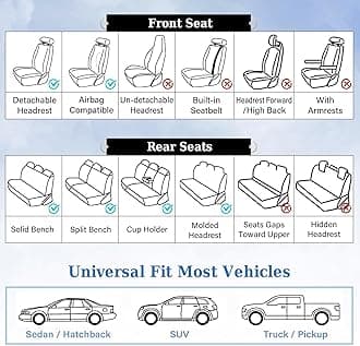 Coverado Car Seat Covers, Front Seat Cover 2-Pack, Faux Leather Waterproof Seat Covers, Car Seat Protectors,Driver Seat Covers Automotive Seat Covers Accessories Universal Fit for Most Vehicles Coffee