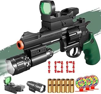 Toy Revolver - Revolver Toy Gun, Semi-Automatic Mode，Realistic Shell Ejecting Toy Guns for 16+ Years Old，Birthday, Green