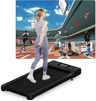 DeerRun Raceable Walking Pad Suitable for High-tech wearables, Under Desk Treadmill Max 159kg with APP Control, Walking Machine for Home with AI chaperones & Multi-Runner Races