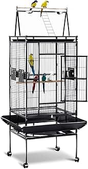 NeoStyle 173cm Bird Villa Cage for Large Parrots, Macaws, Parakeets With Play Top and Rolling Stand (76cm*81cm*173cm)