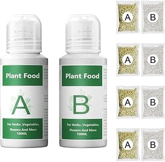Hydroponics Nutrients (1000ml in Total), All Purpose Plant Food A & B, Hydroponics Supplies, Fertilizer for All Plants and Media, Hydroponics System Accessories for Vegetables Fruits Flowers Thrive