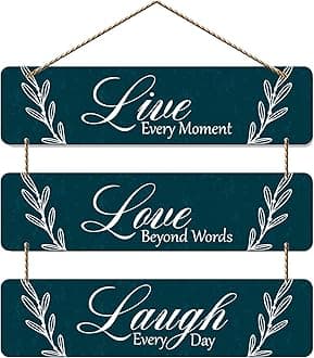 Artvibes Live Love Laugh Wooden Wall Hanger for Home|Office|Living Room|Gift (WH_5306N)