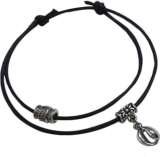 GURJARI JEWELLERSAdjustable Black Thread Anklet with Oxidised Beads For Girls
