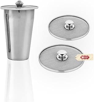 Kitchen Expert Stainless Steel Small Net Lid Set | Set of 3 (9 CM) | Glass Li...
