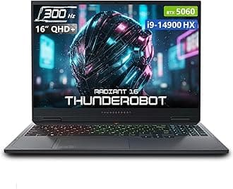 Thunderobot Radiant 16 Gaming Laptop, 16" QHD+ 300Hz 2.5K Display, Core i9-14900HX, GeForce RTX 5060, 32GB DDR5 RAM, 1TB SSD, RGB Backlit Keyboard, Wi-Fi 6, Win 11 Home