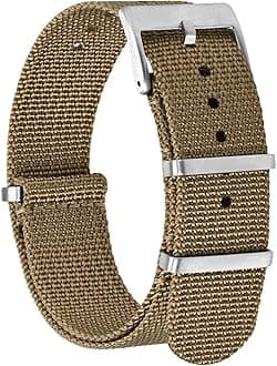 Nylon Watch Bands for Men, One-Piece Military Watch Straps, 18mm 20mm 22mm