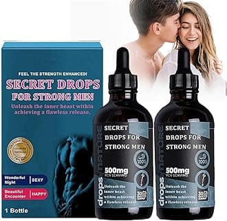 Secret Drops for Strong Men,Secret Happy Drops,Oral Drops,Passion Elixir,Enhancing Sensitivity and Pleasure, Boost Energy Levels (2pcs)