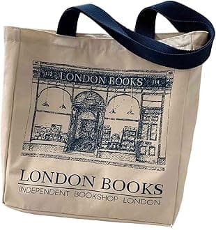 Lefe Liee canvas tote bag for women, book tote bag aesthetic with zipper, cute small book tote, Portable Washable for Women Grocery Shopping Gift Bag for Birthday Teachers' Day