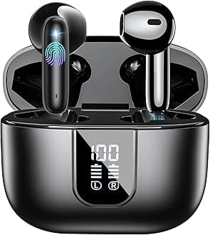 Wireless Earbuds Bluetooth 5.4 in Ear Buds 6 Mic ENC Noise Cancelling Clear Calls, Deep Bass HiFi Stereo Sound Earphones Black