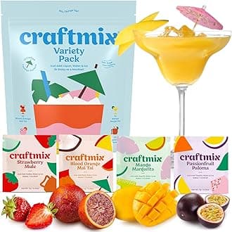 Craftmix Variety Pack, Makes 12 Drinks, Skinny Cocktail Mixers, Mocktails Non-Alcoholic Drinks - Made With Real Fruit - Vegan Low-Carb, Low-Sugar, Non-GMO, Dairy Free, Gluten Free, Easy to Mix