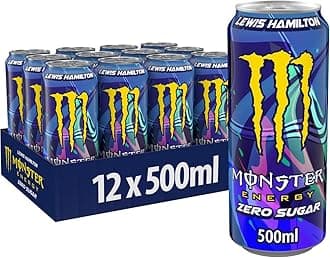 Energy Lewis Hamilton Zero - Caffeinated Energy Drink With A Refreshing Peach-Nectarine Taste - Without Sugar And Without Calories - In Practical Disposable Cans 500Ml (Pack Of 12)