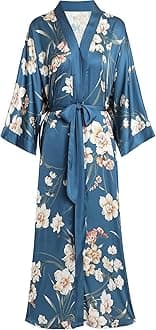 Long Soft Lightweight Silky Kimonos Robes for Women, Luxury Japanese Floral Womens Kimono Robe