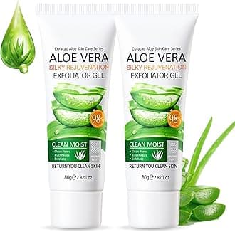 Purifying Exfoliating Gel, 2PCS Aloe Vera Face Scrub Exfoliator Peeling Gel, Gentle Face Wash, For Dark Neck, Face& Body (2PCS)