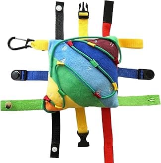 Buckle Pillow Fine Motor Development Toy Activity - Plus Threading Counting and Zipper Skills All in One