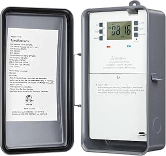 Suraielec Pool Timer, 7-Day 24-Hour Digital Pool Pump Timer, 40 AMP Heavy Duty, 120/240/277 VAC, Outdoor Metal Casing, Electric Switch Box for Swimming Pump, Hot Water Heater, Spa, Lights