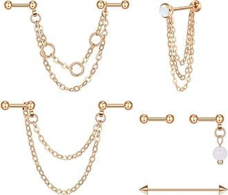 Industrial Piercing Jewelry - Industrial Earrings for Women & Men, 16g & 14g, Surgical Stainless Steel Barbell & Bar Piercing