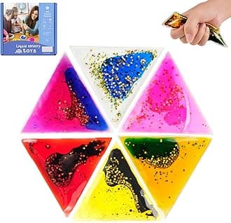 Sensory Soft Gel Liquid Toys: Water Sensory Toys for Autism Kids Sensory Fidget Toys 6-Pack Triangular