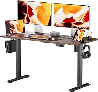 – Electric Standing Desk - Adjustable Height with Memory Preset, 140 x 60 cm Ergonomic Design Home Office Standing Desk