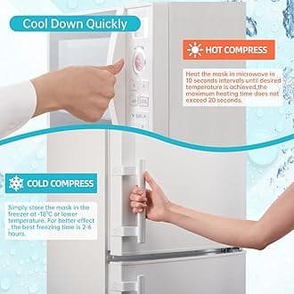 Ice Face Mask Reusable Cold Gel Mask for Puffiness/Dark Circles/Eye Bags/Dry Eyes/Headaches/Migraines/Stress Relief, Ice Pack for Face (Blue)