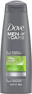 Dove Men+Care Fortifying 2 in 1 Shampoo and Conditioner for Normal to Oily Hair Fresh and Clean with Caffeine Helps Strengthen and Nourish Hair 12 oz