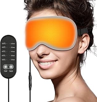 Eye Masks for Sleep Eye Massager, Eyes Compress Heat Sleep Mask with 5 Massage Modes and 180° Folding Design Shade Blindfold Electric Heating Pad for Relaxing Gifts Women, Grey
