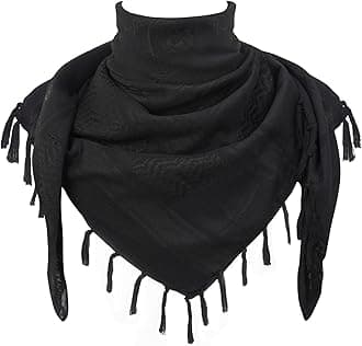 Cotton Shemagh Keffiyeh Tactical Desert Scarf Neck Head Wrap with Tassel for Men Women
