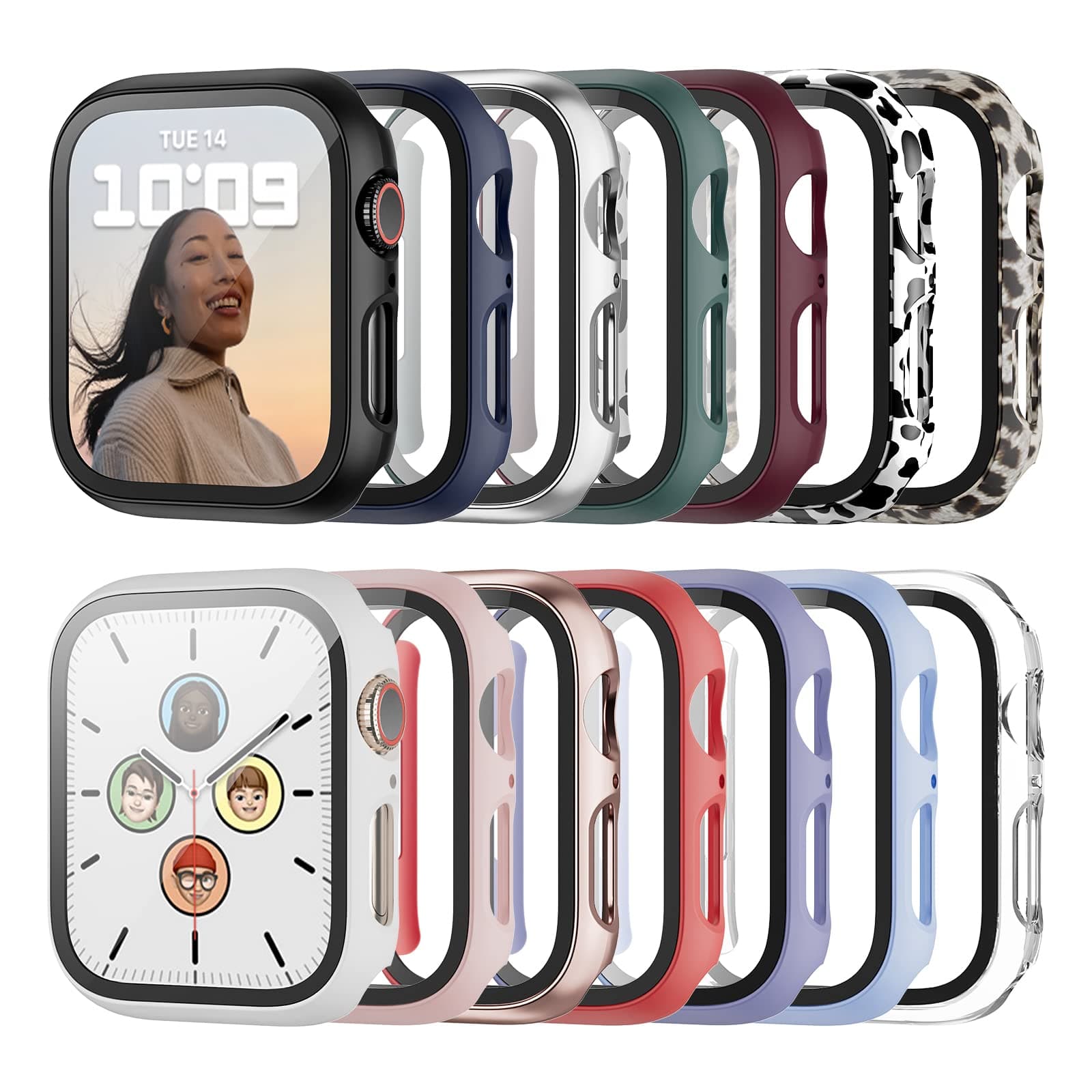 14 pack case with screen protector for apple watch 8/7