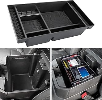 PIMCAR Center Console Organizer for 2019-2022 Chevy Silverado 1500/GMC Sierra 1500 & 2020-2023 Silverado/Sierra 2500HD/3500HD | Full Console Bucket Seats Only | Black Interior Trim Accessory