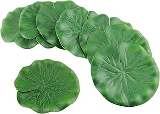 HJ Garden 10Pcs 4Inch Lotus Leaf EVA Water Surface Decoration Artificial Floating Foam Lotus Leaves Artificial Foliage Pond Decor