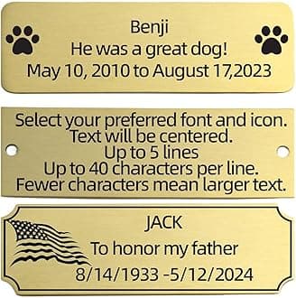 Brushed Stainless Steel Personalized Name Plaque,Engraved Custom Name Plate,Engraving Custom Name Plate with Adhesive Backing or Screws for URN,Trophy, Picture Frame